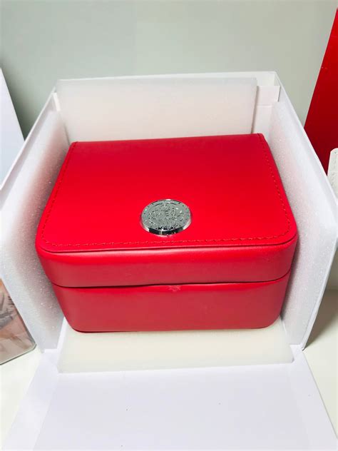 omega watch box red